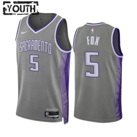Dječji NBA Dres Sacramento Kings Deaaron Fox 5 Nike 2022-23 City Edition Sivo Swingman